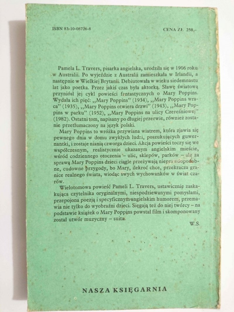 MARY POPPINS WRACA - P. L. Travers 1985