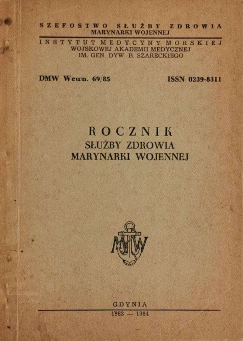 ROCZNIK SŁUŻBY ZDROWIA MARYNARKI WOJENNEJ 1983 -1984