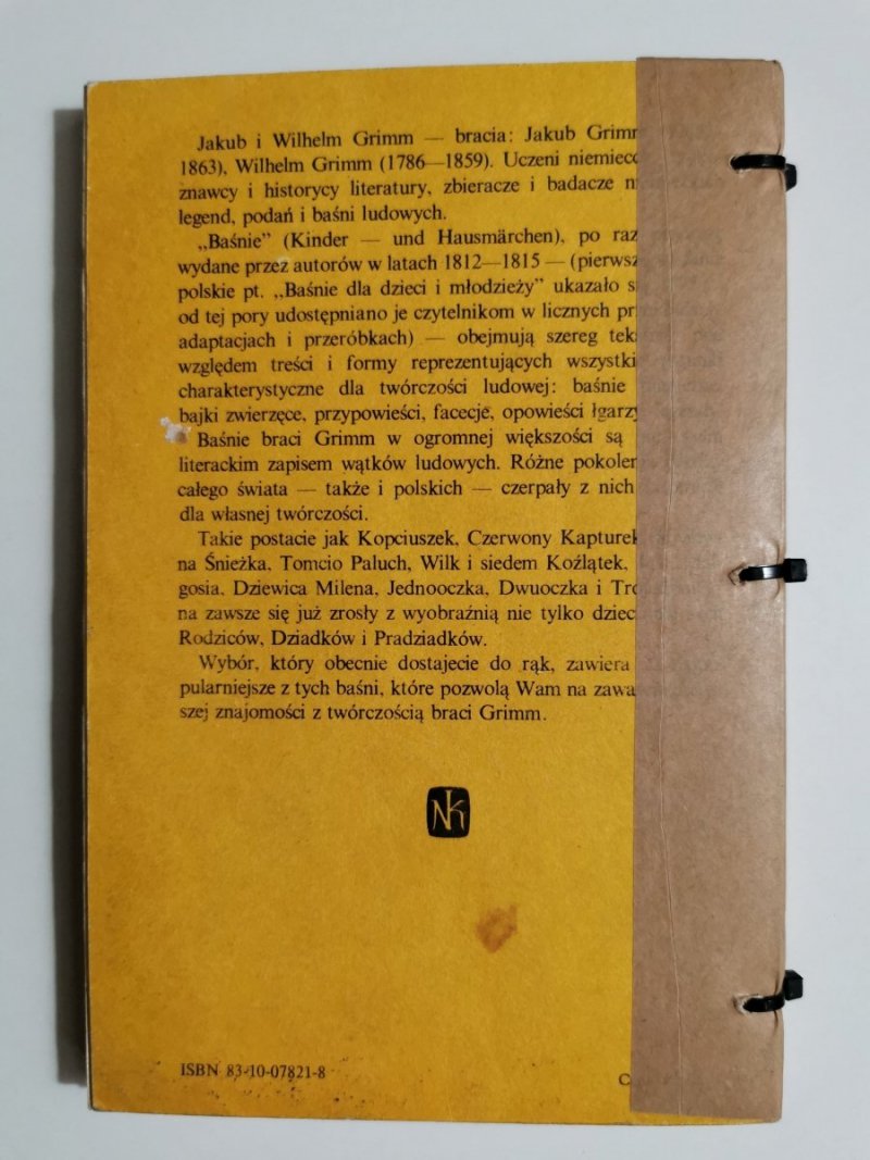 GRIMM BAŚNIE - Wilhelm i Jakub Grimm 1984
