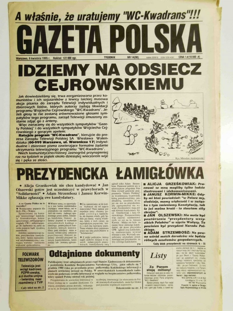 GAZETA POLSKA TYGODNIK NR 14 (90) 6 KWIETNIA 1995 r. 