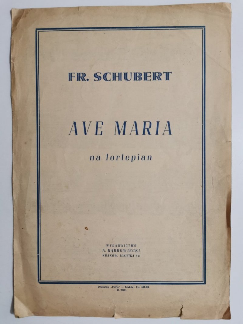 AVE MARIA NA FORTEPIAN. FR. SCHUBERT 