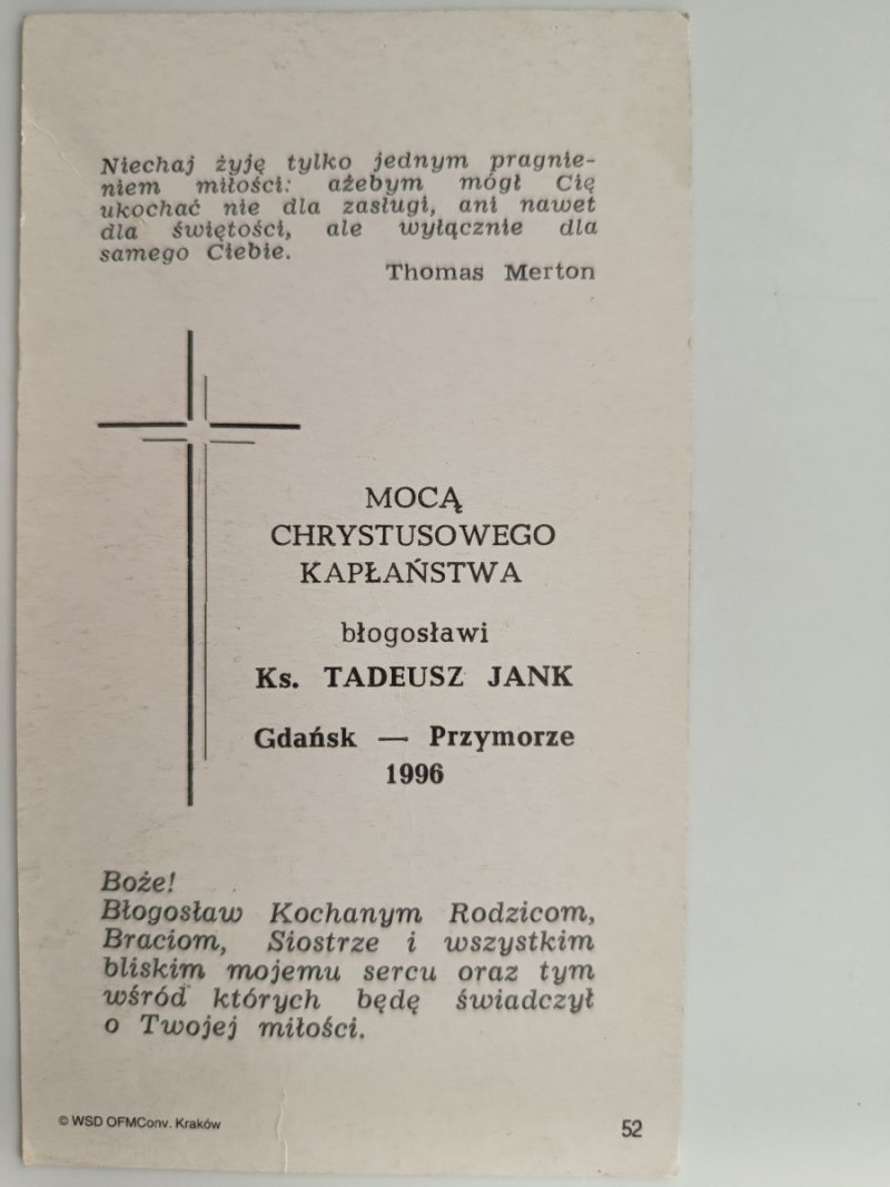 KAPŁAŃSTWO KS. TADEUSZ JANK