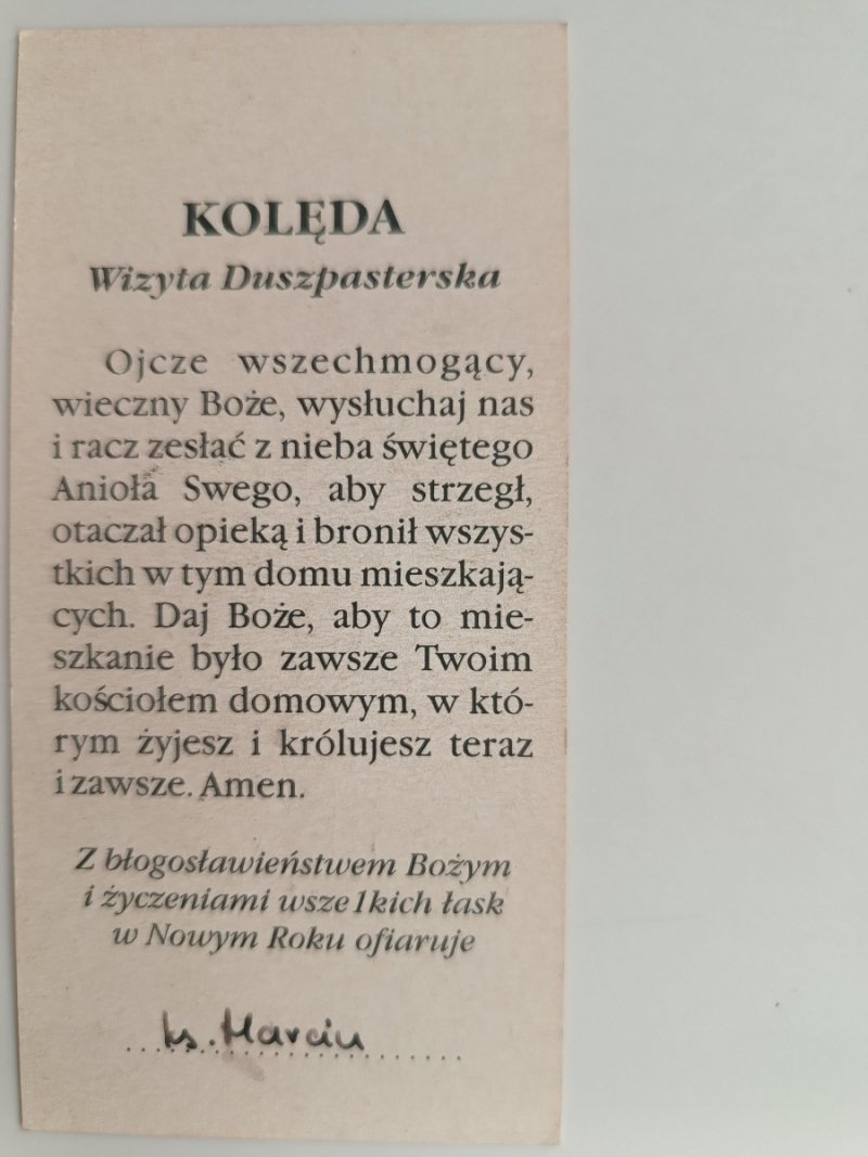 KOLĘDA WIZYTA DUSZPASTERSKA