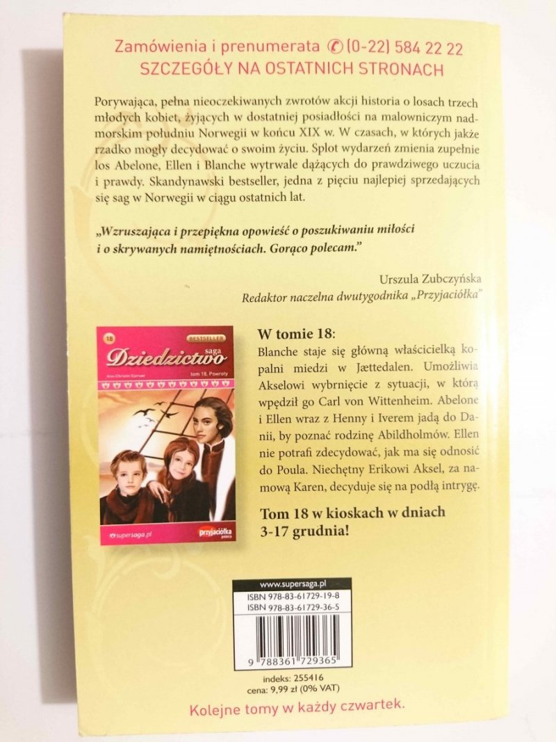 SAGA DZIEDZICTWO TOM 17 CZARNY ANIOŁ - Ann-Christin Gjersoe 2009
