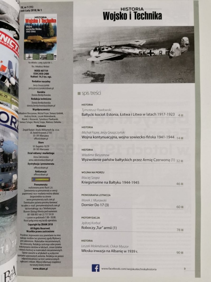 HISTORIA WOJSKO I TECHNIKA NR 1/2018 STYCZEŃ-LUTY