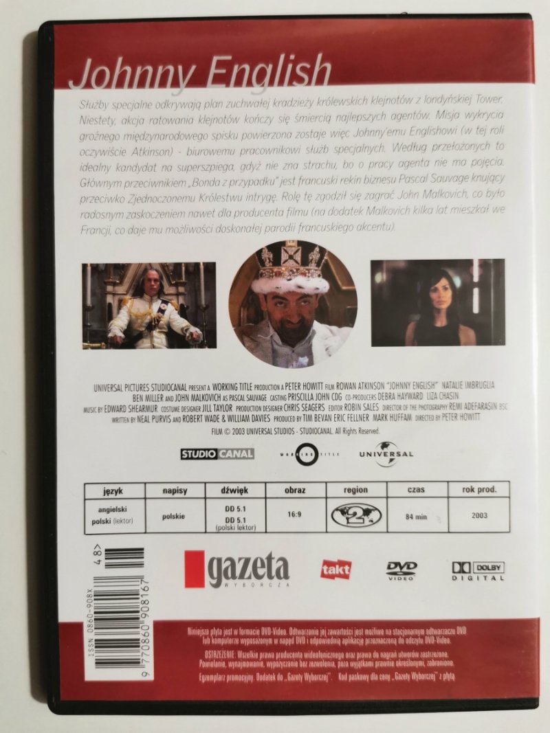 DVD. JOHNNY ENGLISH. Peter Howitt