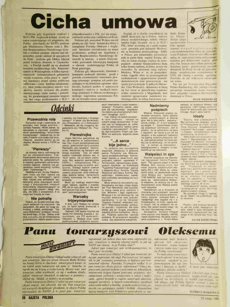 GAZETA POLSKA TYGODNIK NR 8 (84) 23 LUTEGO 1995 r.