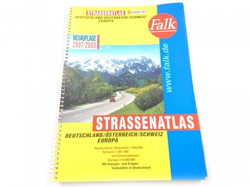 STRASSENATLAS. DEUTSCHLAND OSTERREICH SCHWEIZ EUROPA
