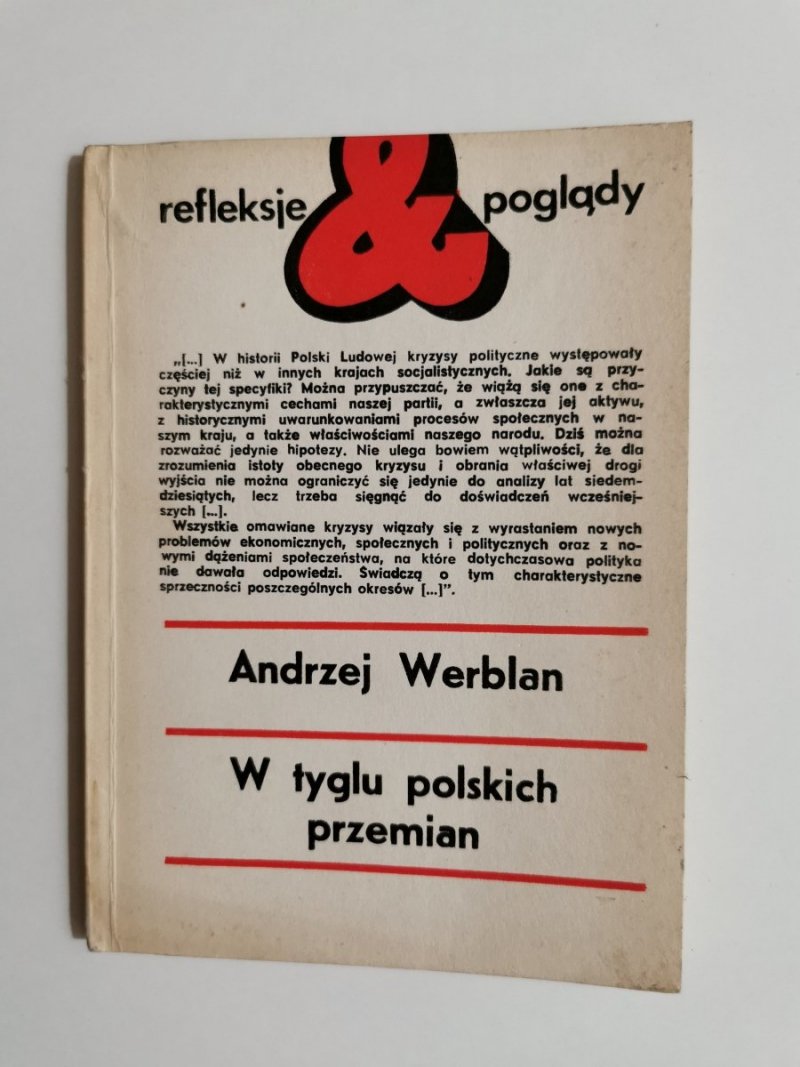 W TYGLU POLSKICH PRZEMIAN - Andrzej Werblan 1981