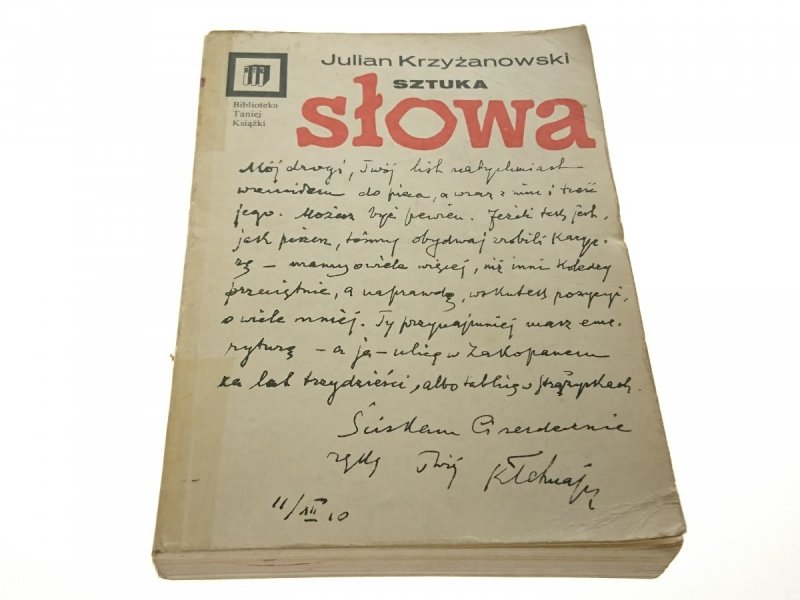 SZTUKA SŁOWA - Julian Krzyżanowski 1984