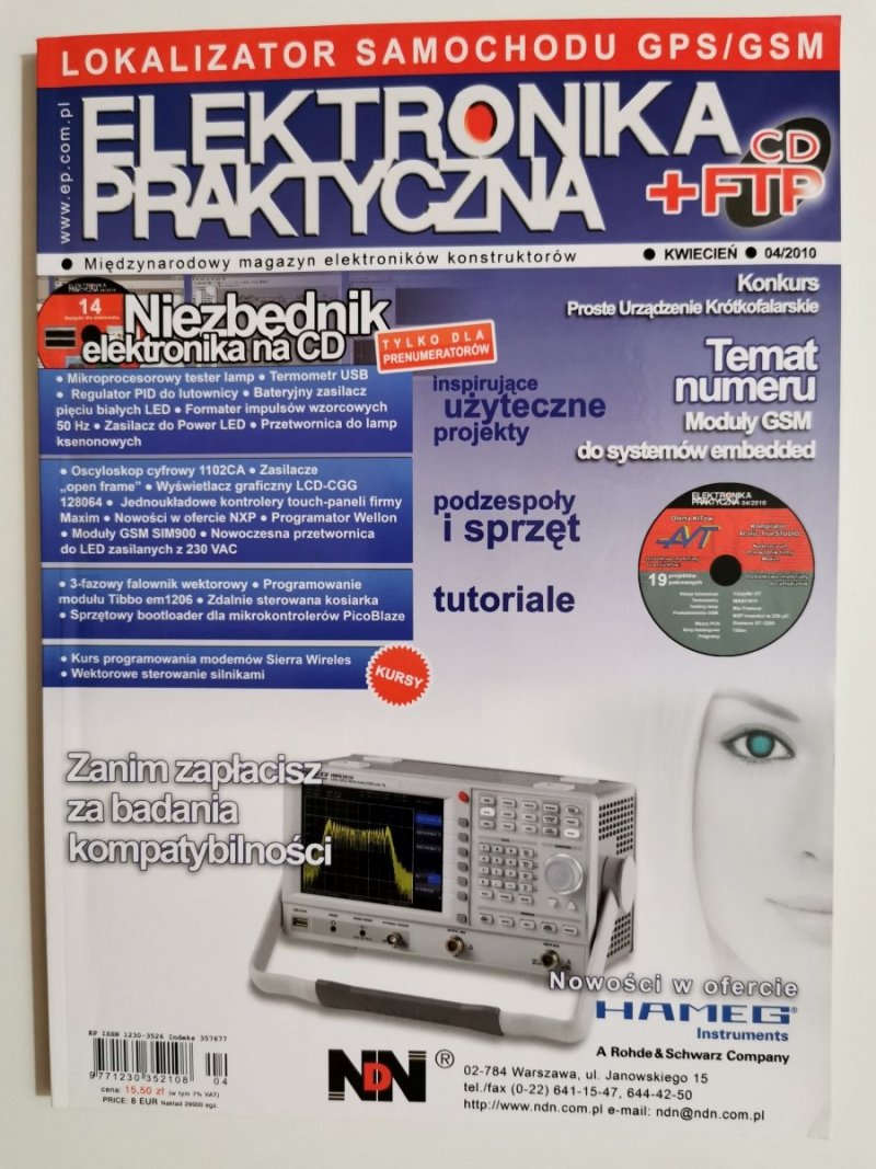 ELEKTRONIKA PRAKTYCZNA KWIECIEŃ NR 04/2010 Z PŁYTĄ CD