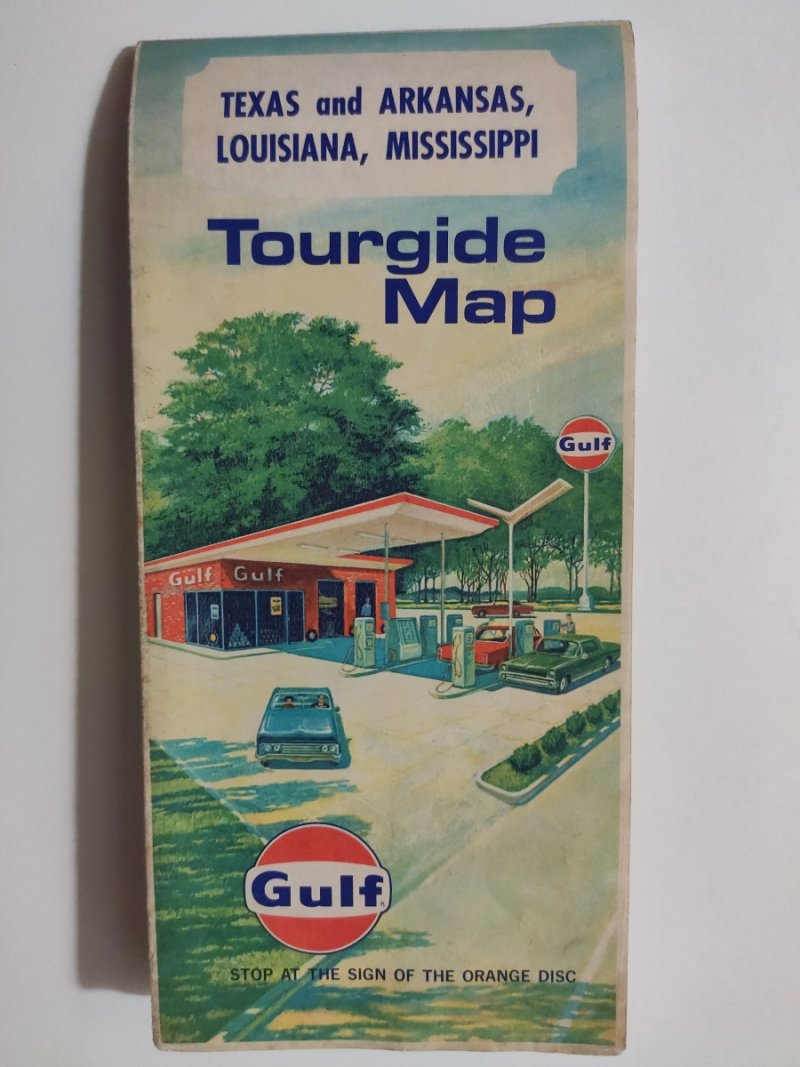 TOURGIDE MAP TEXAS AND ARKANSAS, LOUISIANA, MISSISSIPPI 1970