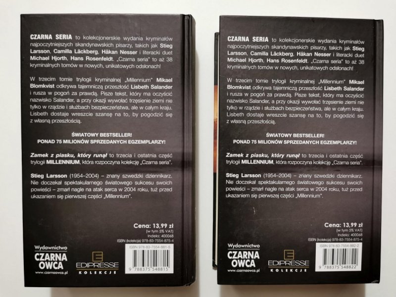 ZAMEK Z PIASKU, KTÓRY RUNĄŁ CZĘŚĆ 1 i 2 - Stieg Larsson 