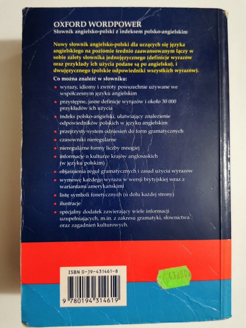 OXFORD WORDPOWER. SŁOWNIK ANGIELSKO-POLSKI Z INDEKSEM 2000