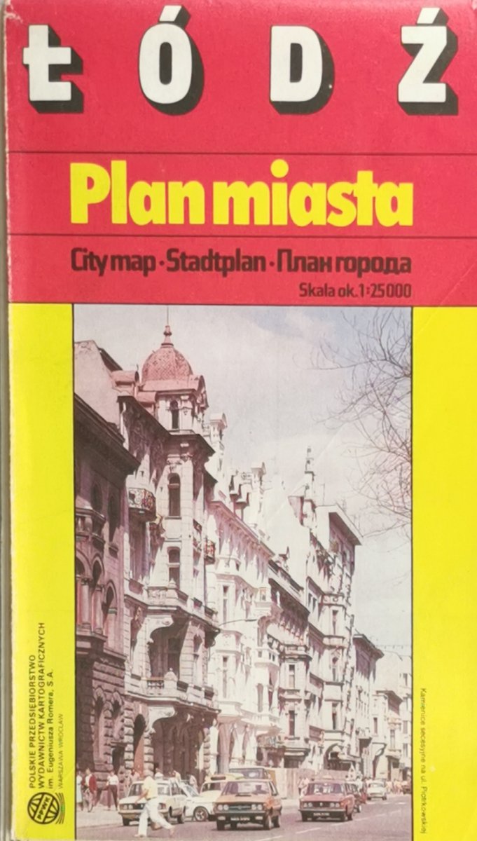 ŁÓDŹ PLAN MIASTA MAPA 1:25 000 1992