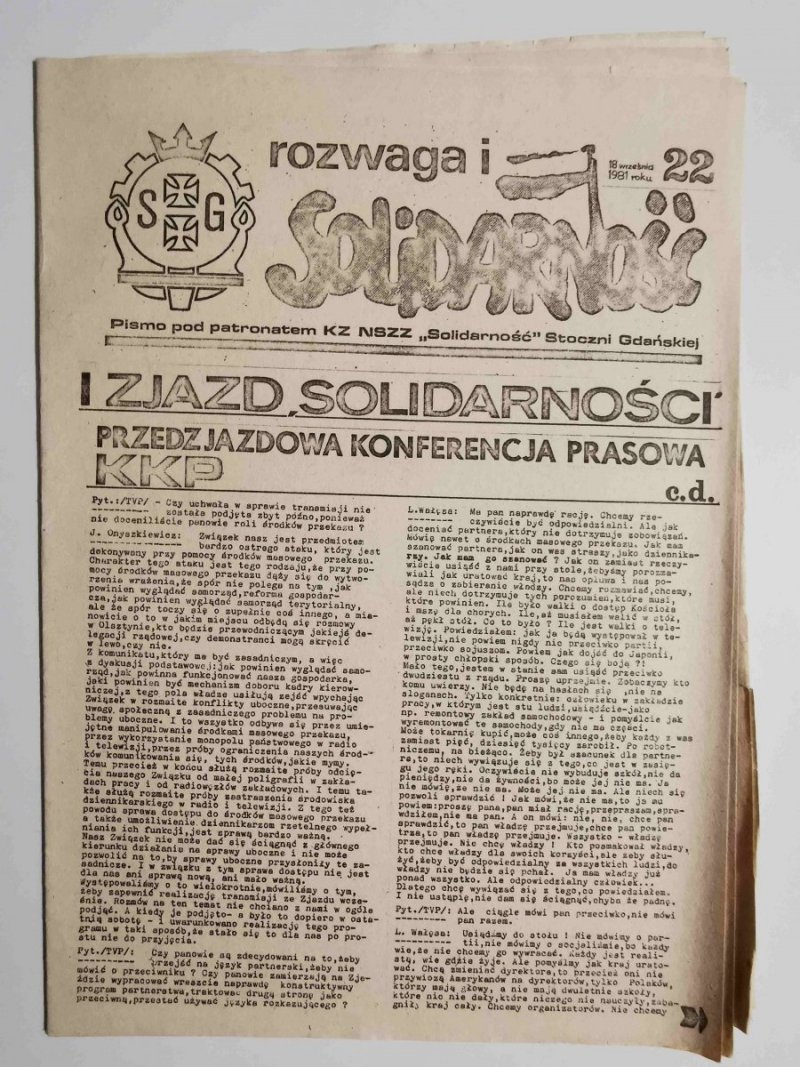 ROZWAGA I SOLIDARNOŚĆ NR 22 18 WRZEŚNIA 1981 ROKU 
