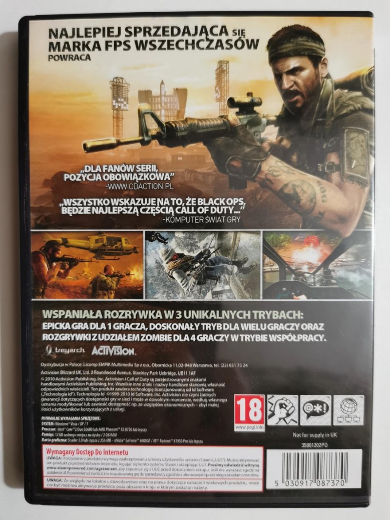 PC DVD-ROM CALL OF DUTY BLACK OPS