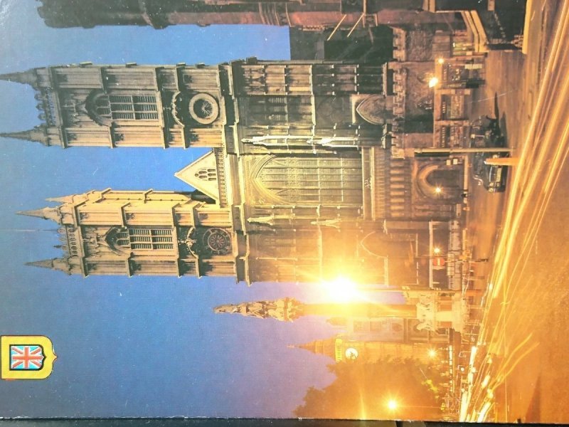 WESTMINSTER ABBEY. THE WEST TOWERST BY NIGHT