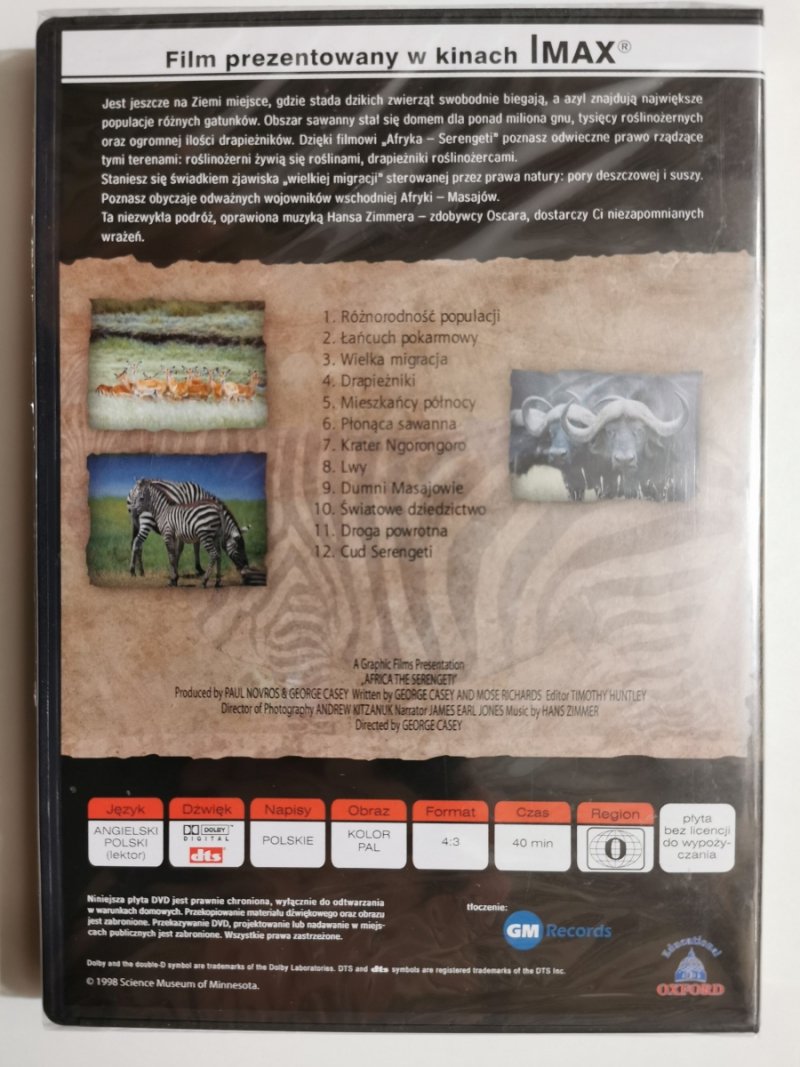 DVD. AFRYKA. SERENGETI. NIEZWYKŁY PARK NARODOWY