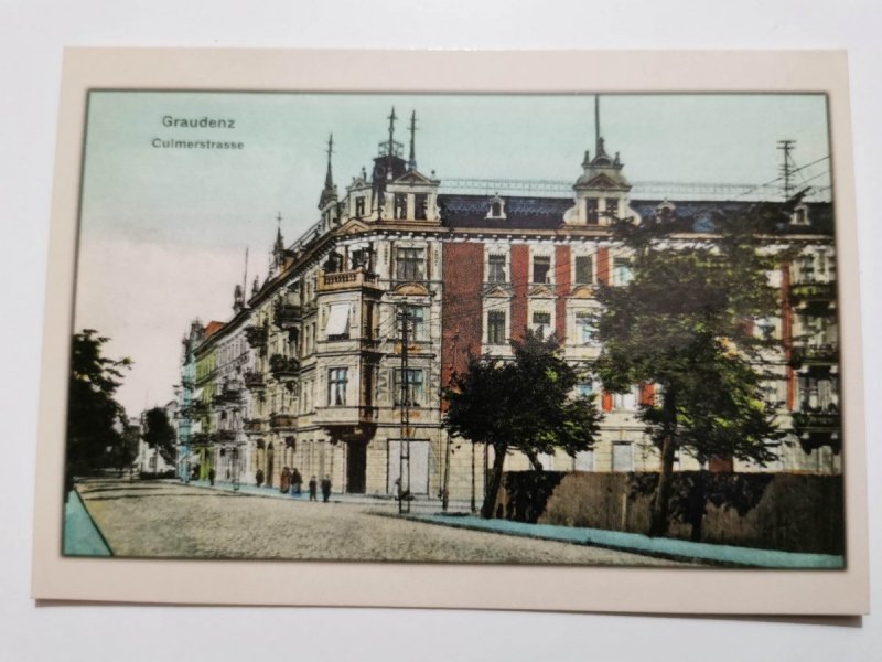 WIDOK GRUDZIĄDZA 1908 ROK UL. CHEŁMIŃSKA-RÓG WŁODKA. REPRINT