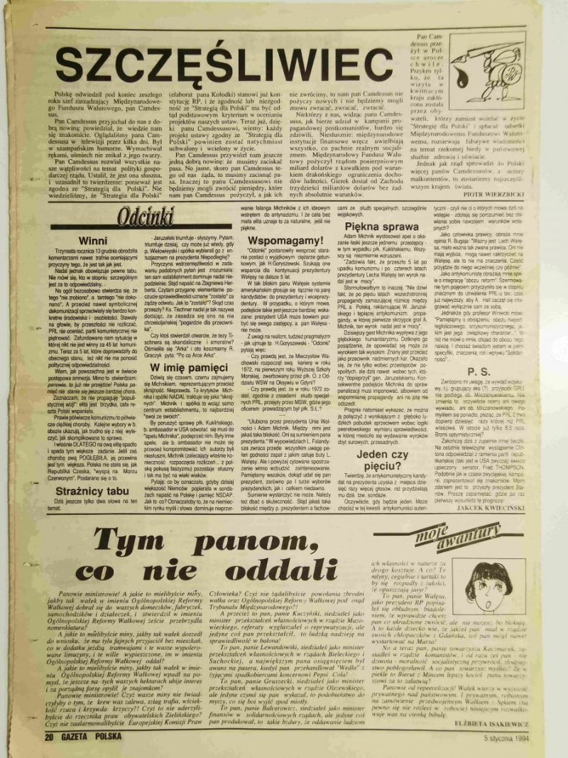 GAZETA POLSKA TYGODNIK NR 1 (77) 5 STYCZNIA 1995 r.