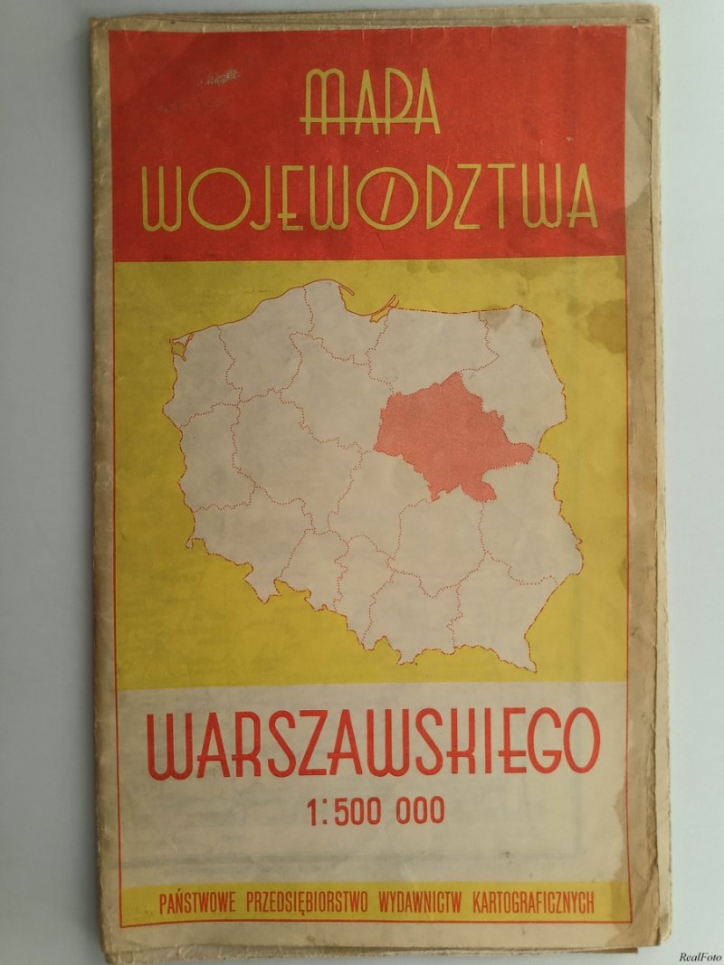 MAPA WOJEWÓDZTWA WARSZAWSKIEGO 1:500000