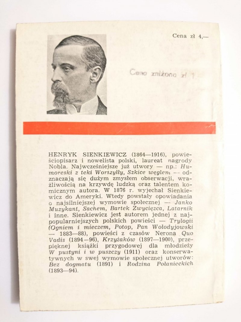 SZKICE WĘGLEM - Henryk Sienkiewicz 1967