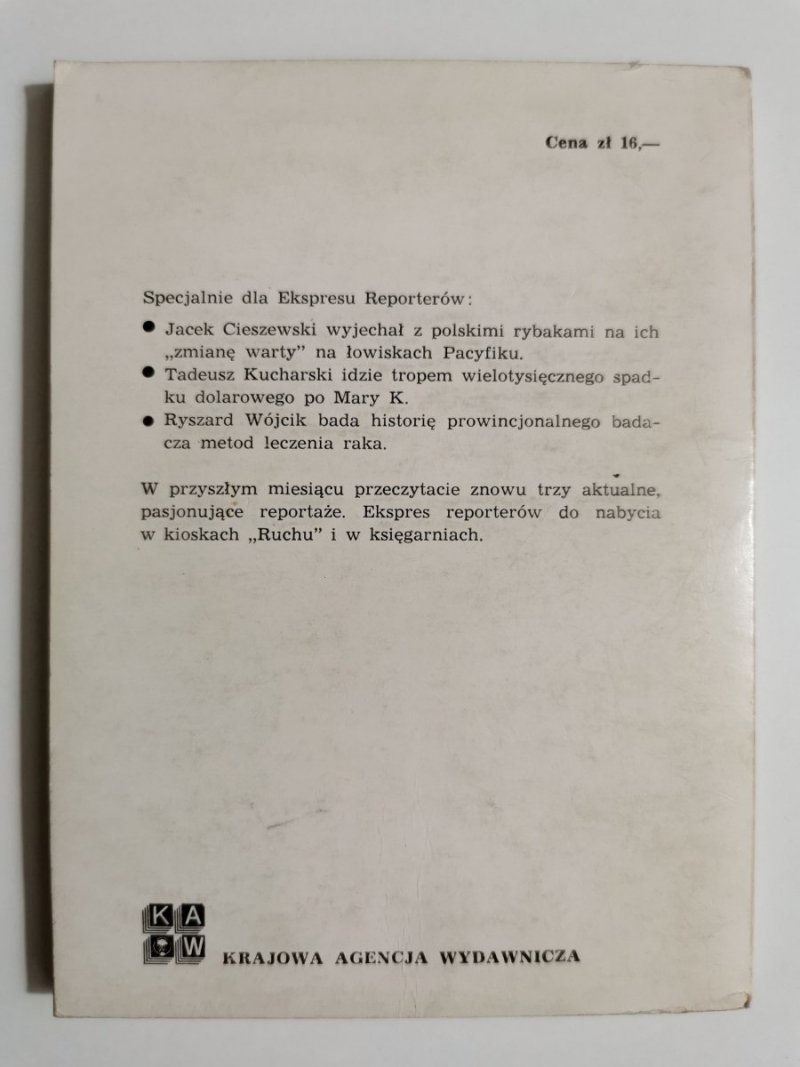 EKSPRES REPORTERÓW. NIEDOBA O RYZYKU DO OSTATNIEJ CHWILI 1977