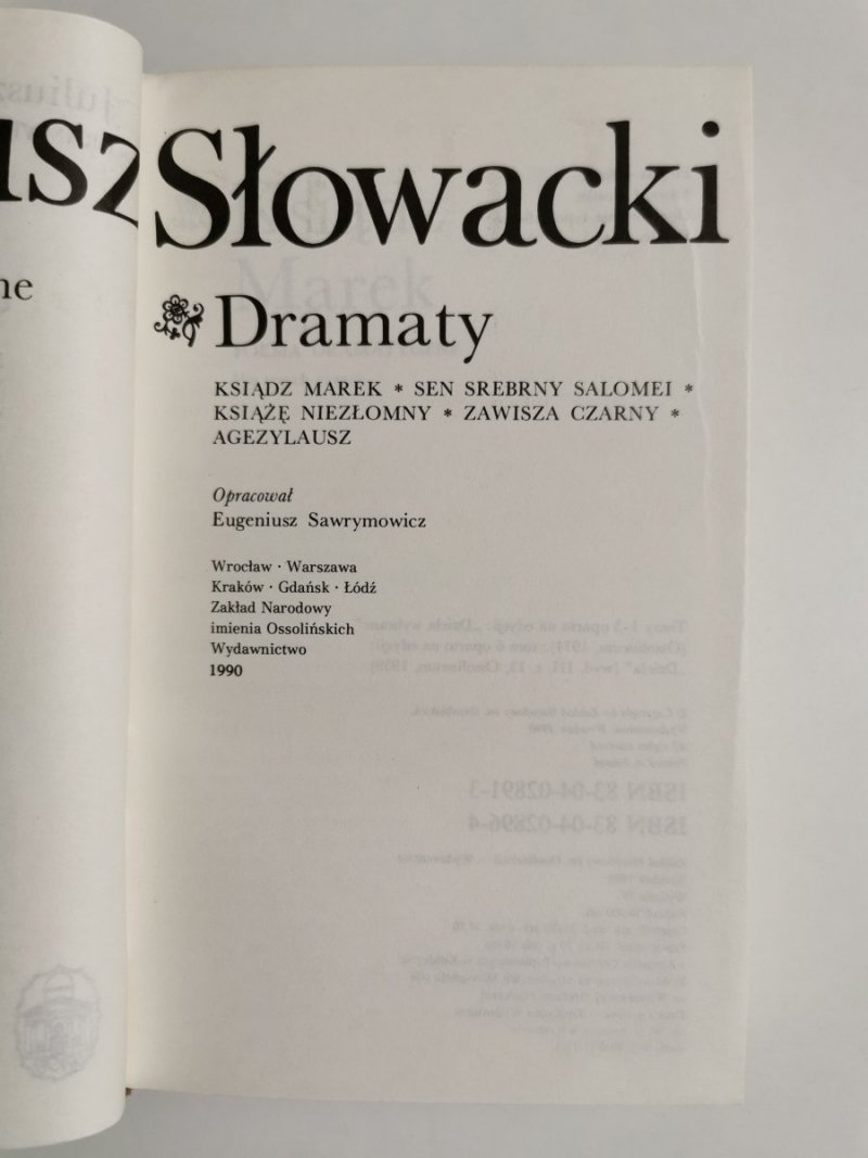 DZIEŁA WYBRANE TOM 5 DRAMATY - Juliusz Słowacki 1990