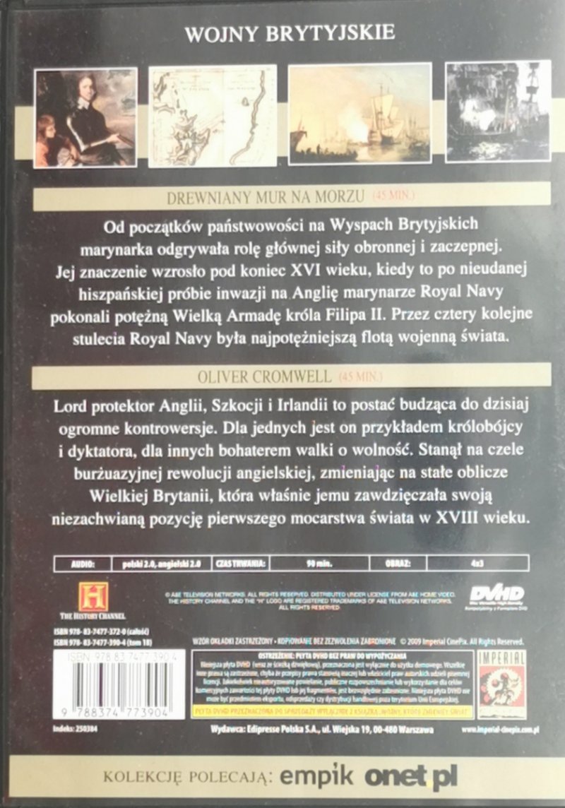 DVD. WOJNY BRYTYJSKIE 1656-1674 DVD CROMWELL