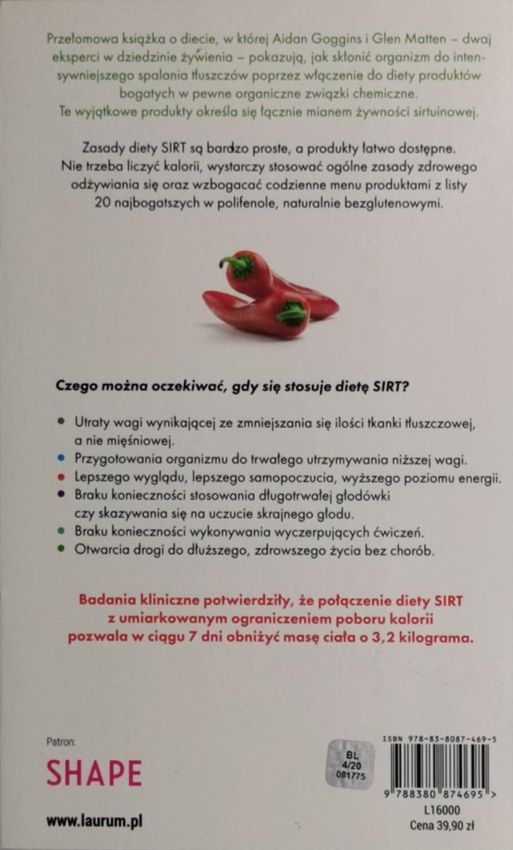 DIETA SIRT - Aidan Goggins
