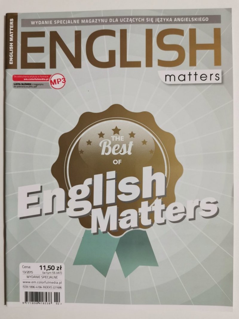 ENGLISH MATTERS WYDANIE SPECJALNE NR 13/2015