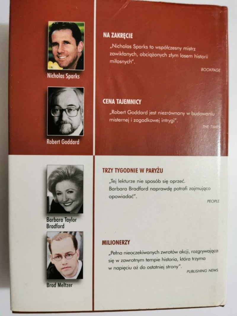 KSIĄŻKI WYBRANE: TRZY TYGODNIE W PARYŻU -B. T. Bradford  2003