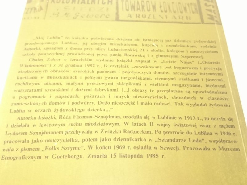 MÓJ LUBLIN - Róża Fiszman-Sznajdman 1989