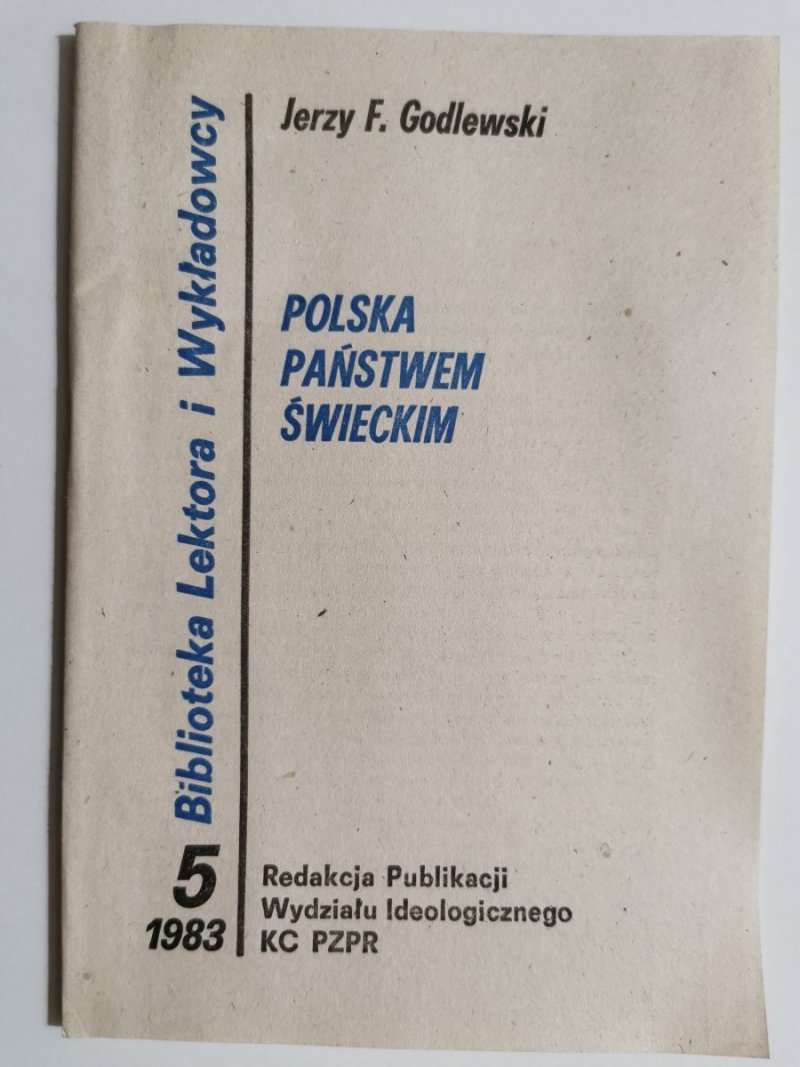 BIBLIOTEKA LEKTORA I WYKŁADOWCY 5/1983 POLSKA PAŃSTWEM ŚWIECKIM 
