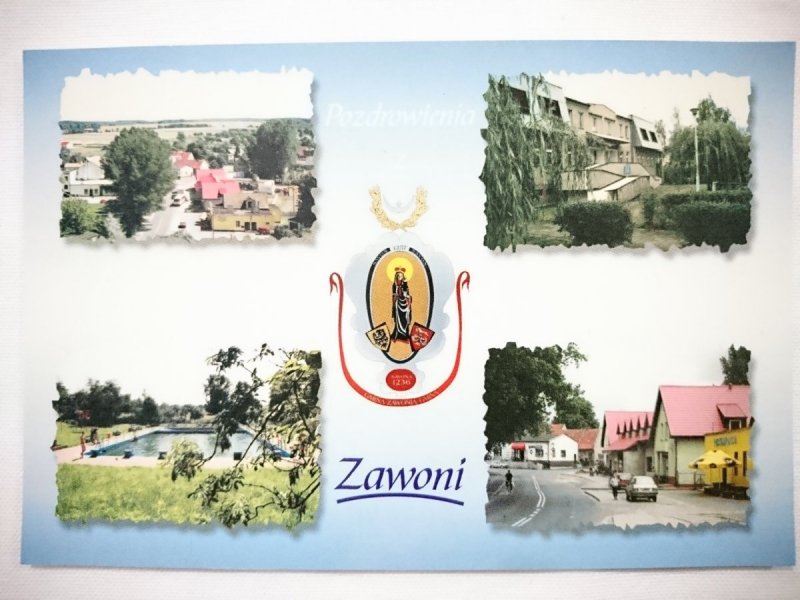 POZDROWIENIA Z ZAWONI. WIDOK Z WIEŻY KOŚCIOŁA PARAFIALNEGO FOT. J. ZDZIARSKI