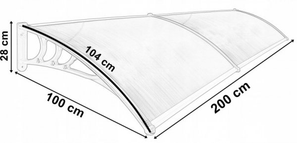 Daszek plastikowy MAKO DUO 100x200cm czarny