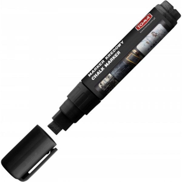 Marker kredowy końcówka 8x5mm czarny TO-291 32 TOMA