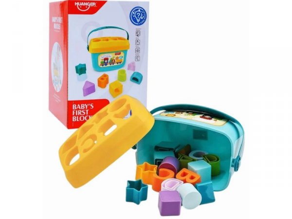 Edukacyjna Zabawka Sorter Z Klockami Układanka Wiaderko Literki Klocki