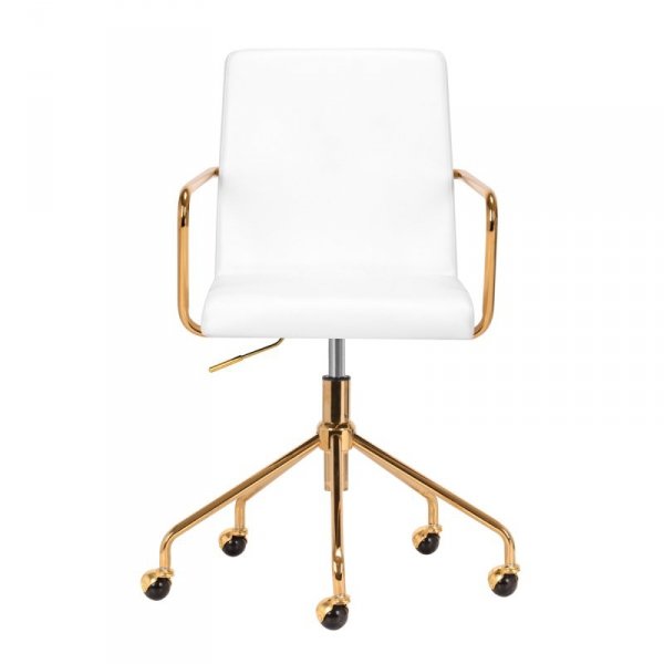Krzesło kosmetyczne QS-OF211G złoto białe