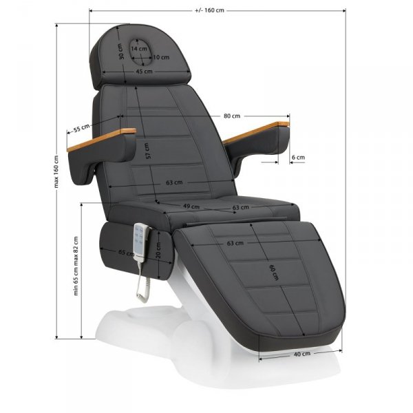 Fotel kosmetyczny elektryczny SILLON Lux 273b 3sil. v2 szary