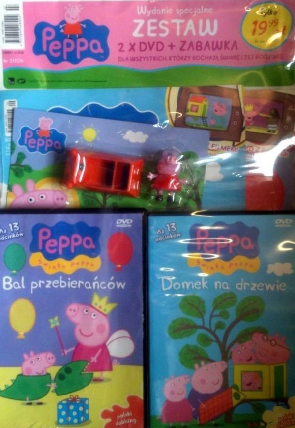 Świnka Peppa magazyn Wydanie specjalne zestaw 2 x DVD (Bal przebierańców i Domek na drzewie) + PREZENT