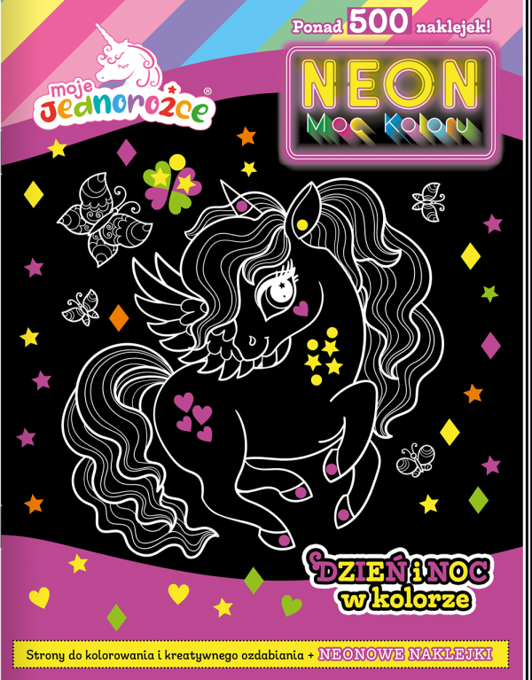 Moje jednorożce Neon Moc koloru Dzień i noc w kolorze