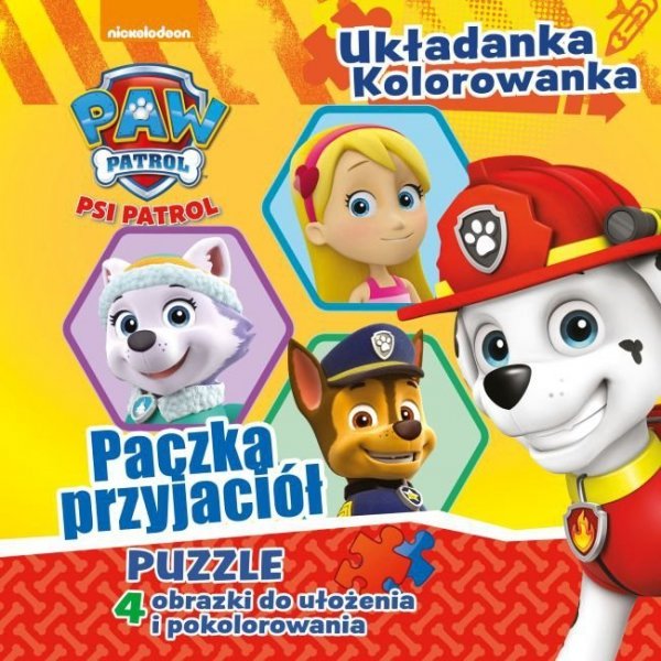 Psi Patrol Układanka Kolorowanka Paczka przyjaciół