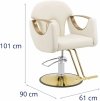 Fotel fryzjerski z podnóżkiem - 55 - 65 cm - 180 kg - kremowy PHYSA PHYSA BARTON CREAM 10040751 4062859235718