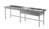 Stół z dwoma zlewami bez półki - komory po prawej stronie 2800 x 700 x 850 mm POLGAST 221287-6-P 221287-6-P