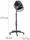 Suszarka hełmowa do włosów - z jonizacją i statywem - 1000 W - czarna - 70°C Physa 10040803 PHY-HD_02