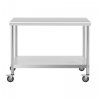 Stół ze stali nierdzewnej na kółkach - 60 x 120 cm - 158 kg ROYAL CATERING 10012804 RCAT-120/60-W