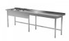 Stół z dwoma zlewami bez półki - komory po lewej stronie 2800 x 600 x 850 mm POLGAST 221286-6-L 221286-6-L