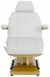 Fotel kosmetyczny - elektryczny - podgrzewany - 4 silniki - 350 W - 181 x 62 x 60,5 - 80,5 cm - 200 kg - biały / złoty Physa 10040820 PHYSA MARSALA WHITE  